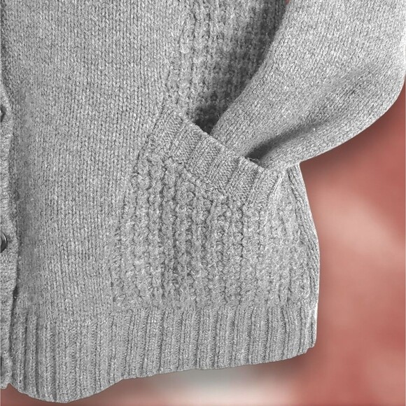 Toad&Co Targhee Grey Wool Long Tunic Length Button Up Cardigan Sweater Womens XL - Picture 3 of 12